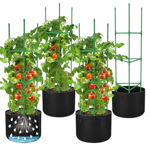 DECOHS triangle tomato cage assembly for sturdy vertical support