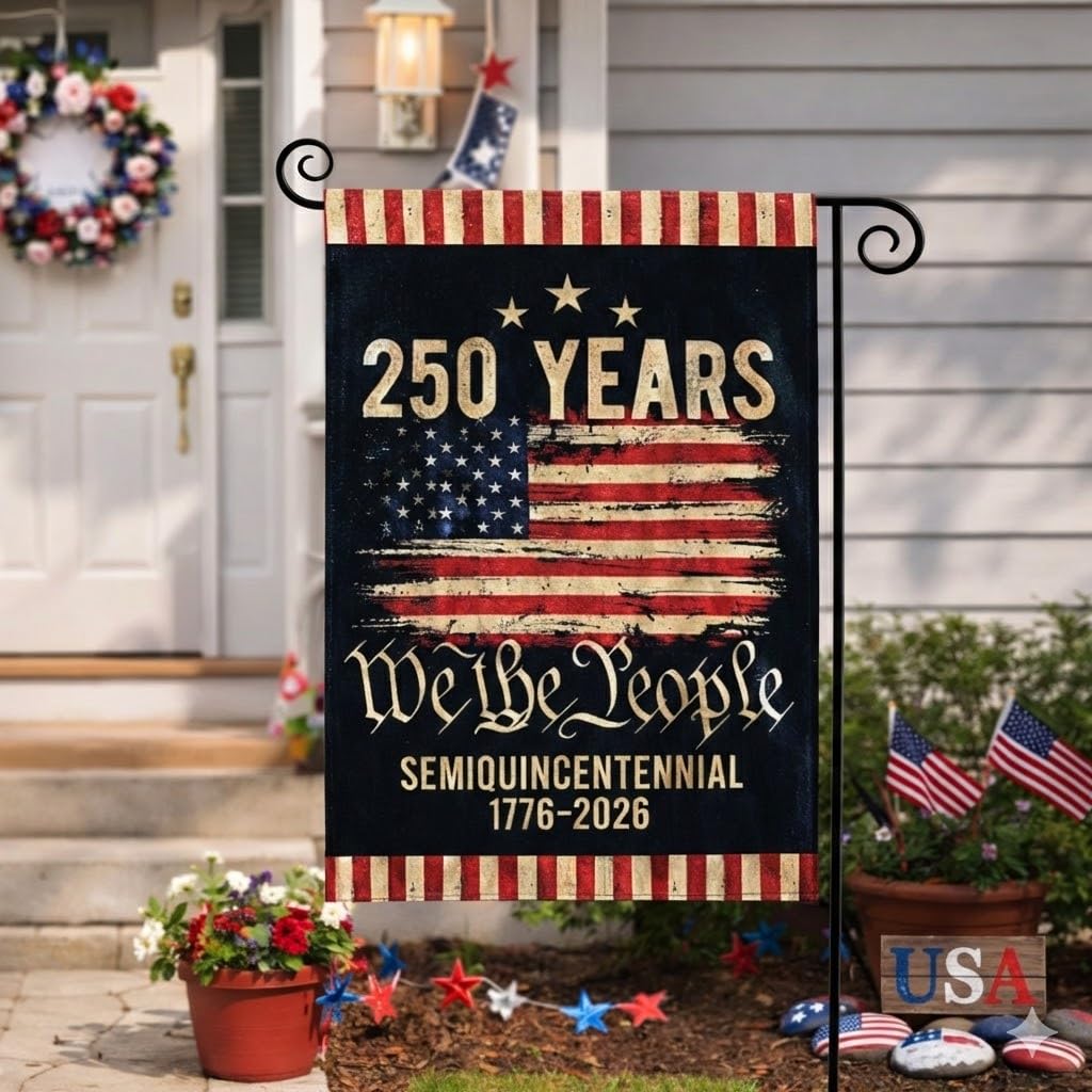 DECOLPARTY flag among flowers for vibrant patriotic decor