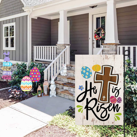 Decorhua burlap-look garden flag for rustic outdoor charm