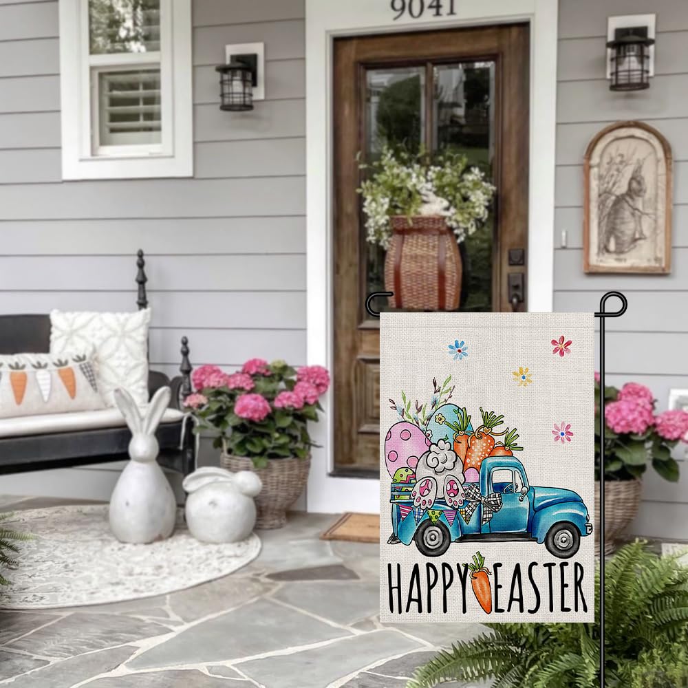 Decorhua Easter flag close-up showing secure stitching and clear print.