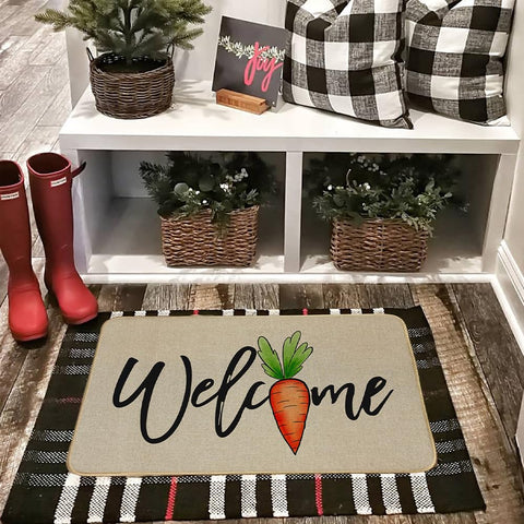 Decorhua Easter carrot mat easy to clean and maintain.