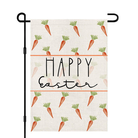 Decorhua Happy Easter Carrots flag front view with double sided readability for outdoors