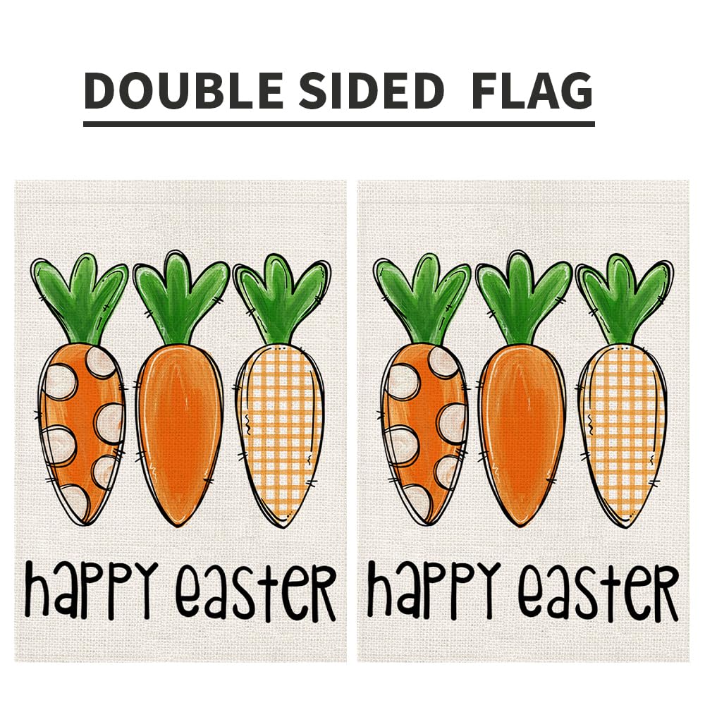Decorhua Happy Easter Garden Flag 12x18 durable stitched edges for longevity.