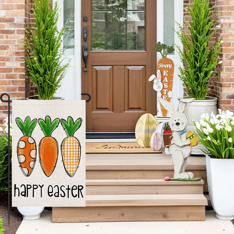 Decorhua Happy Easter Garden Flag 12x18 weather-resistant fabric withstands weather.