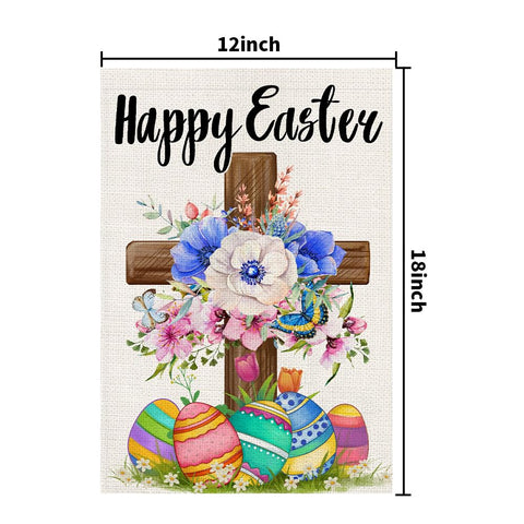 Decorhua Happy Easter Garden Flag outdoor-porch view for seasonal curb appeal.