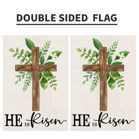 Decorhua He is Risen outdoor Easter flag for decks patios yards
