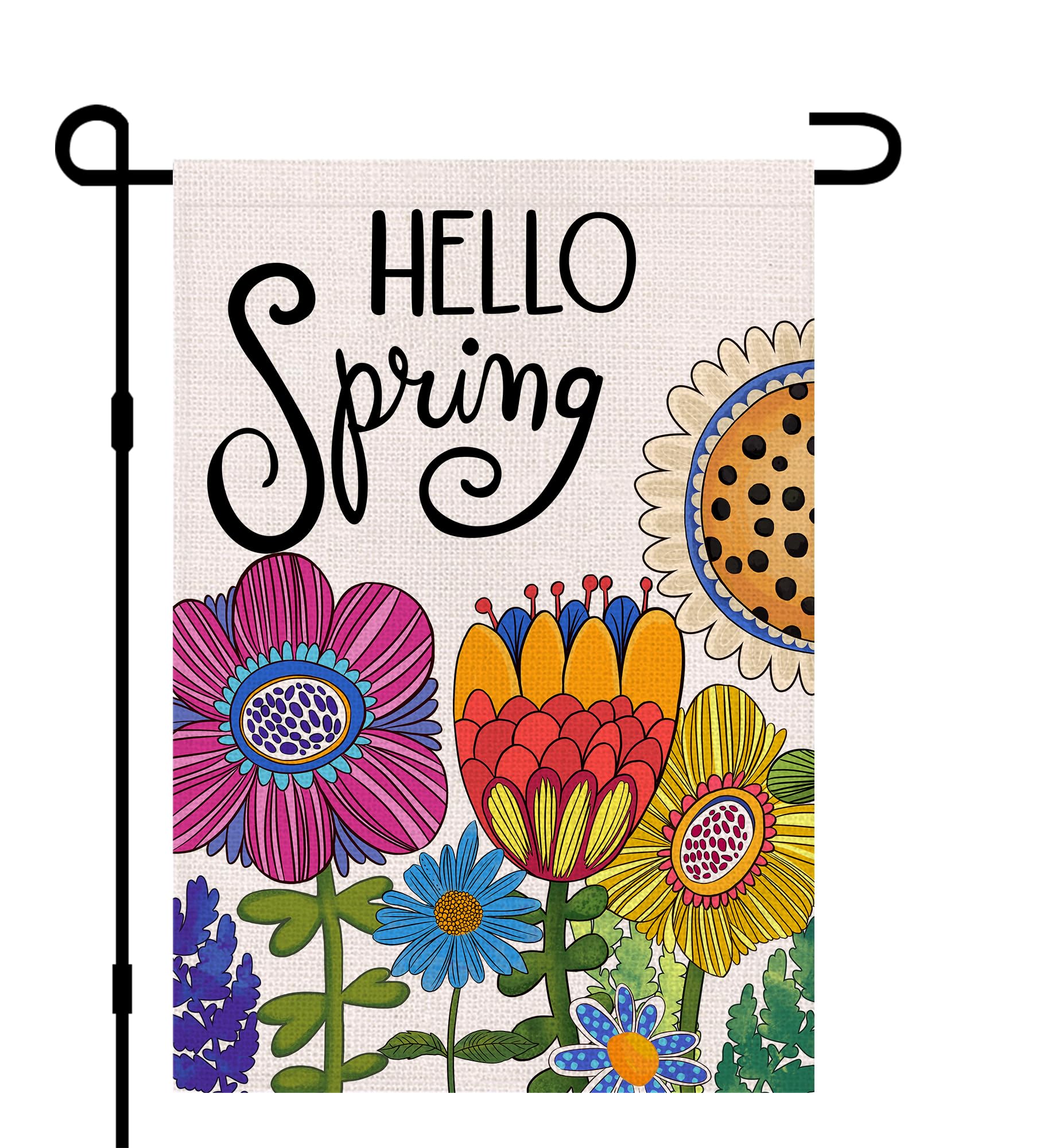 Decorhua Hello Spring Garden Flag 12x18, double-sided visibility enhances curb appeal.