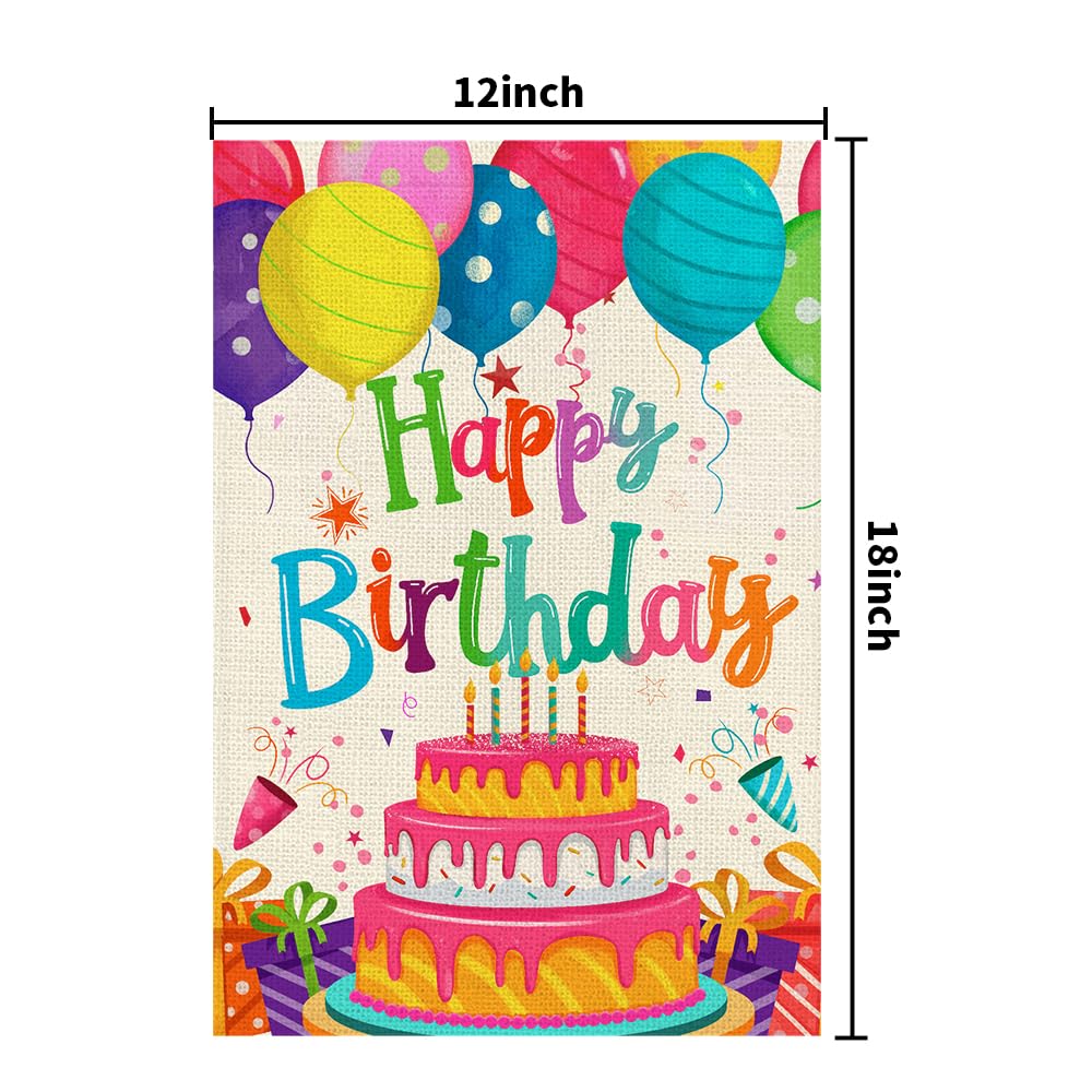 Decorhua outdoor birthday party setup with flag and balloons.