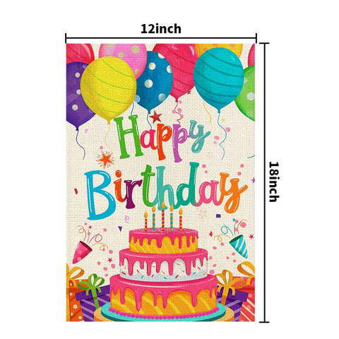 Decorhua outdoor birthday party setup with flag and balloons.