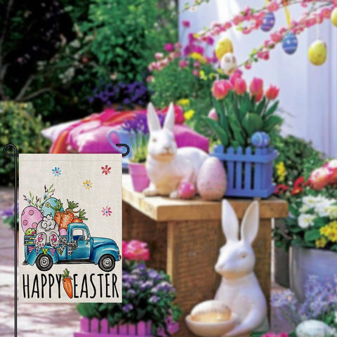Decorhua vibrant colors Easter flag with durable stitching for long outdoor life.