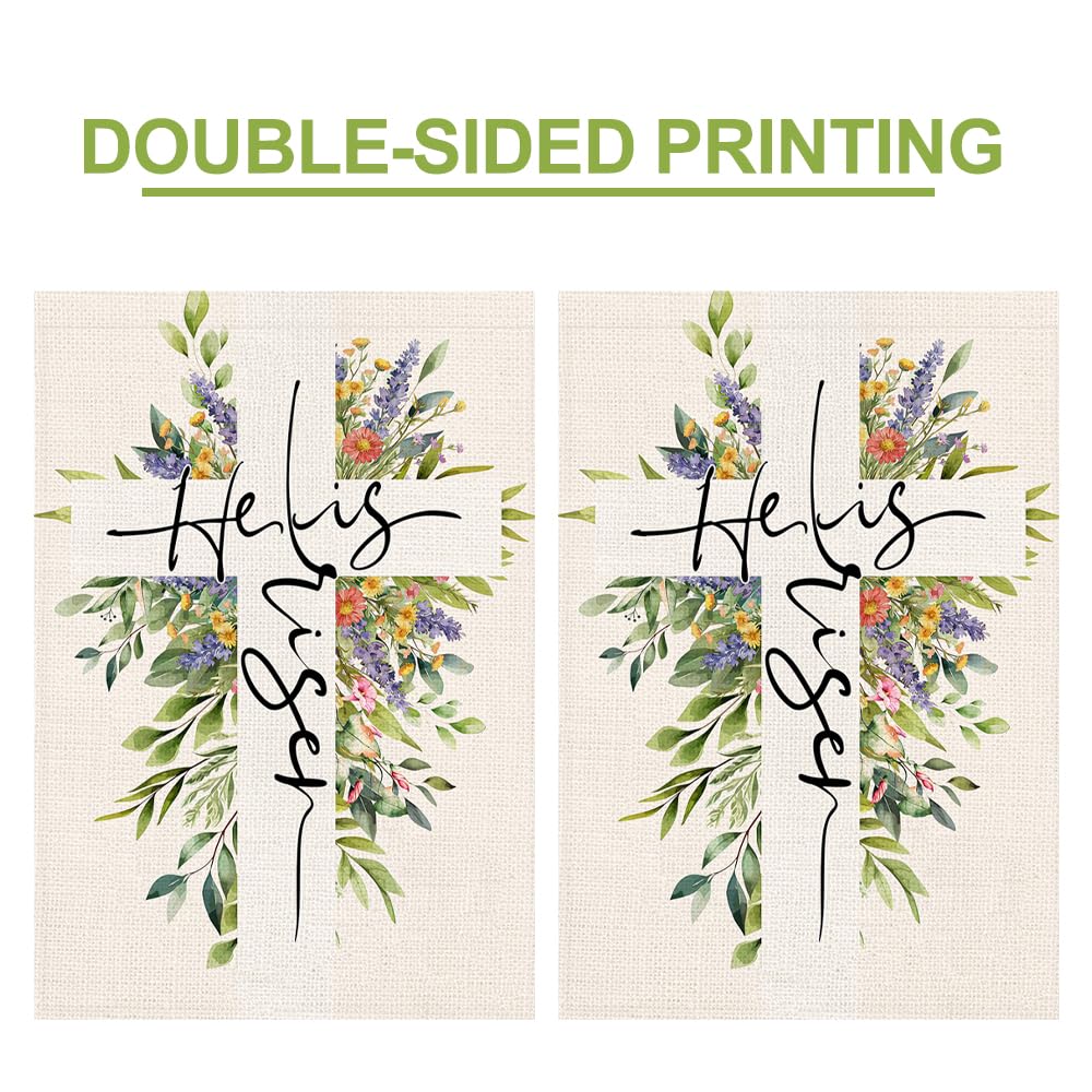 Decorhua spring decor flag with cross and flowers boosts curb appeal.