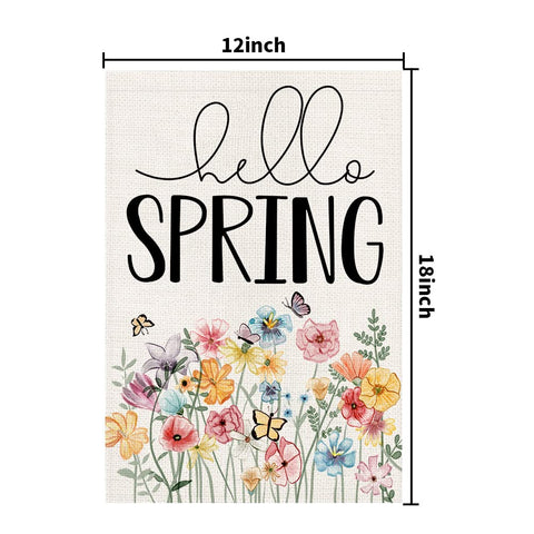 Decorhua Hello Spring flag with UV fade-resistance for lasting color.