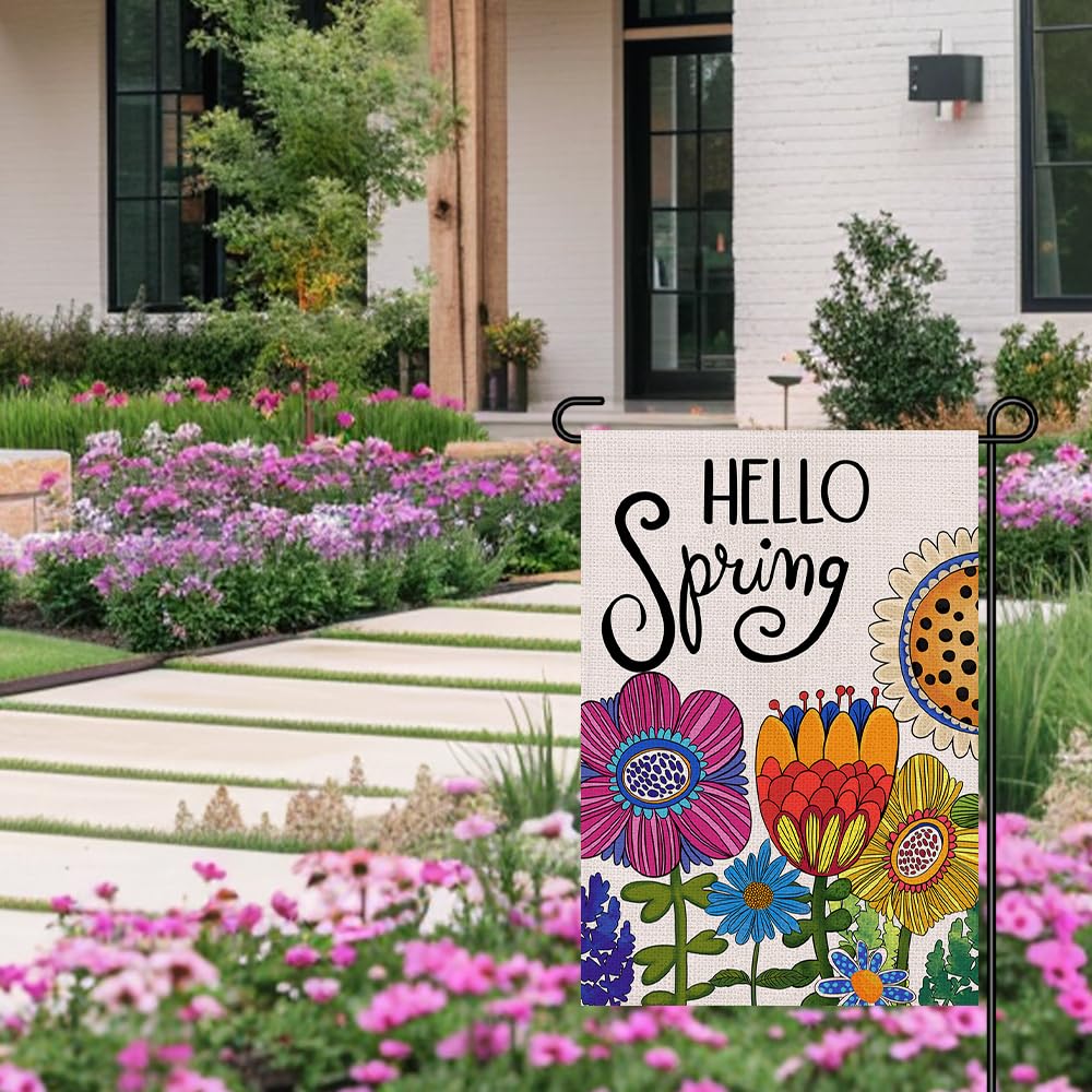 Decorhua 12x18 inch flag ideal for decks, porches, and gardens.