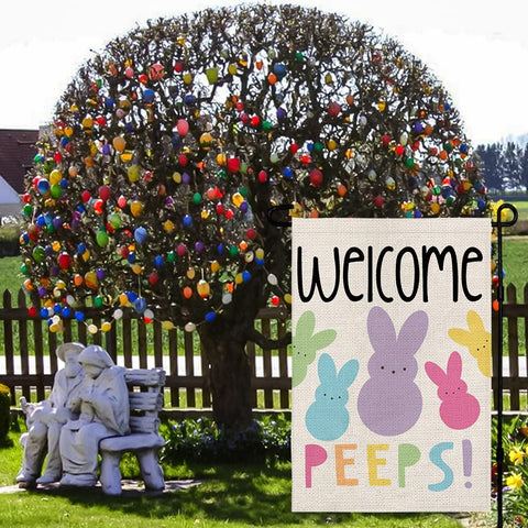 Decorhua weather-resistant Easter flag withstands sun and rain with fade-resistant color