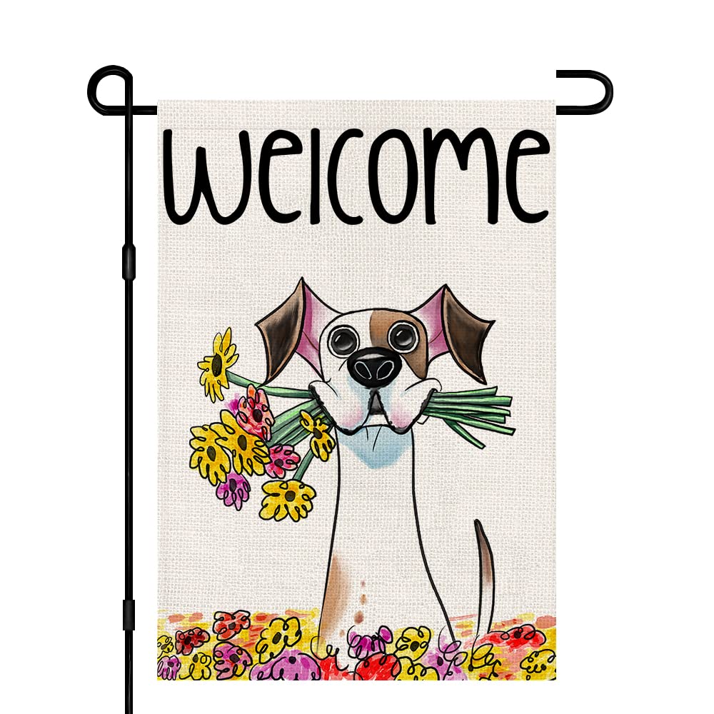 Decorhua Welcome Spring flag front view shows double-sided design for curb appeal