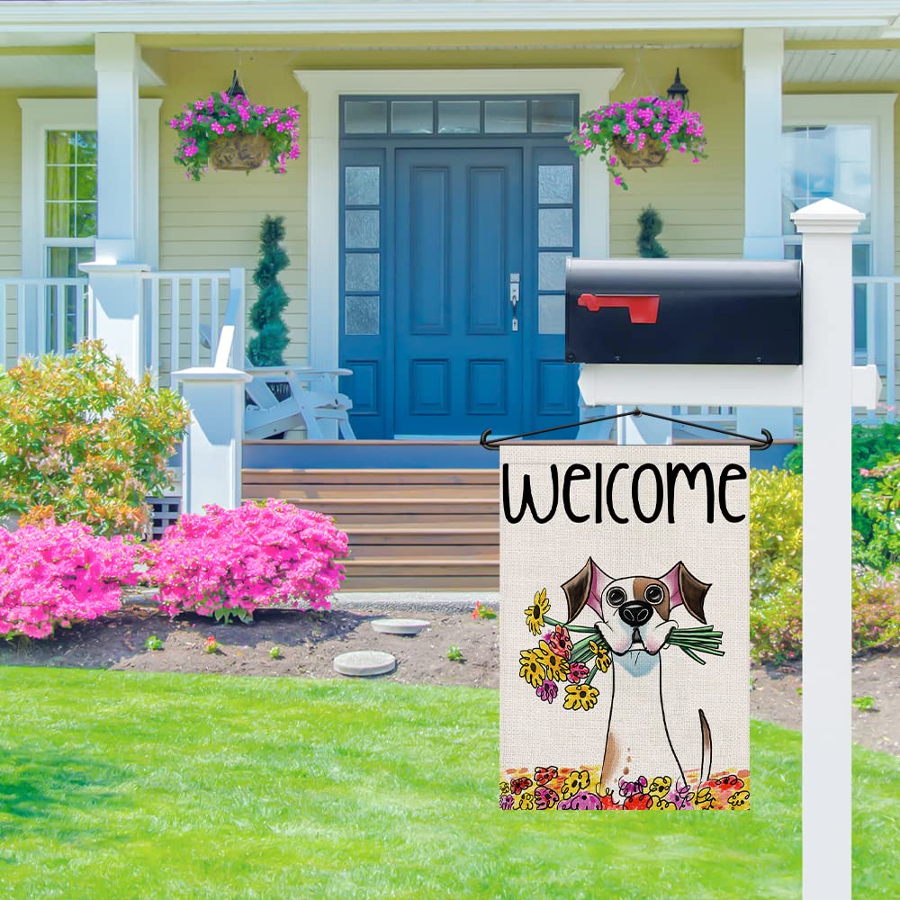 Decorhua Welcome Spring flag close-up print with vivid colors and detail