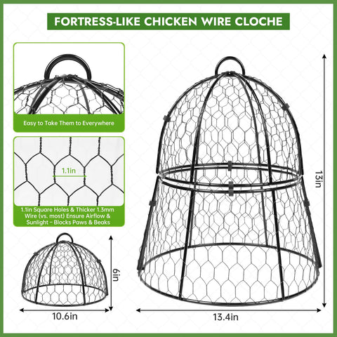 Decoroca chicken-wire cloche mesh deterring animals with ample sunlight