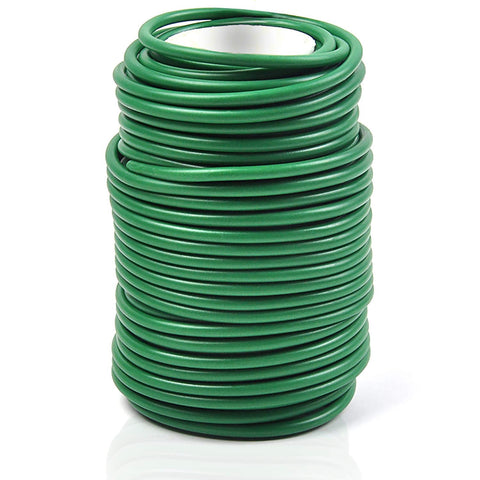 Decoroca soft plant ties in use unrolled green for garden support