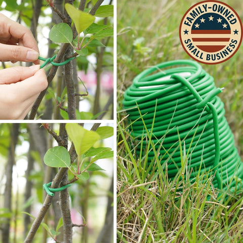 Rubber-coated Decoroca ties protect stems while resisting outdoor weather