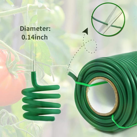 Thick and thin combo in green provide durable yet flexible plant support