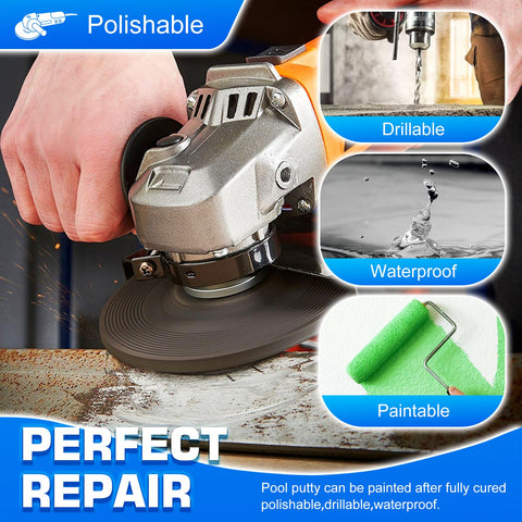 DecorRom epoxy putty drilling or painting on cured surface for maintenance tasks.