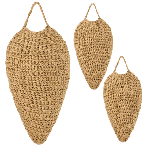 DECYOOL crochet wasp nest decoy in brown for outdoor deterrence