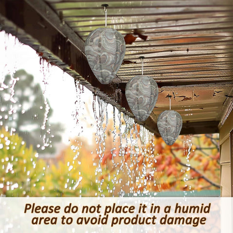 DECYOOL nest placed near trash cans reduces attractants and wasp visits.