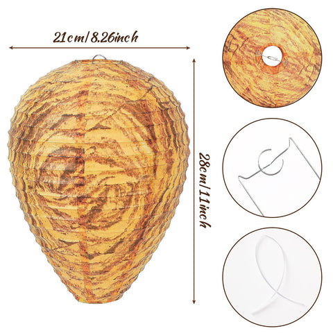 DECYOOL orange wasp nest decoy closeup showing hive-like design for deterrence.