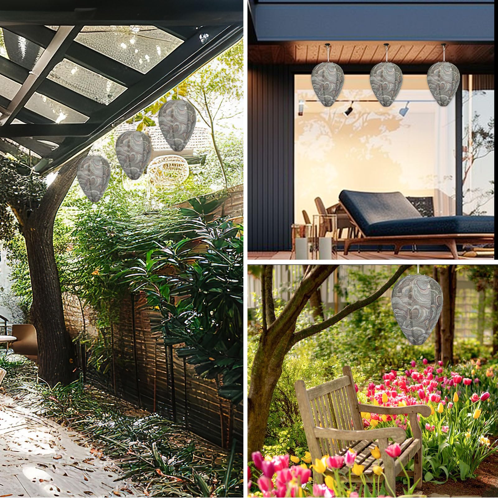 DECYOOL weather-friendly paper nest decoy for durable outdoor deterrence.