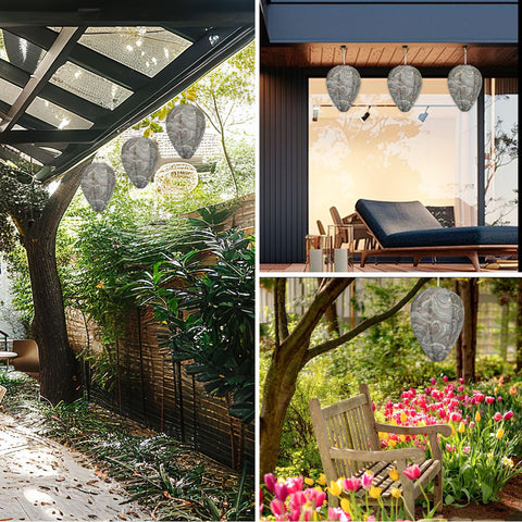 DECYOOL weather-friendly paper nest decoy for durable outdoor deterrence.