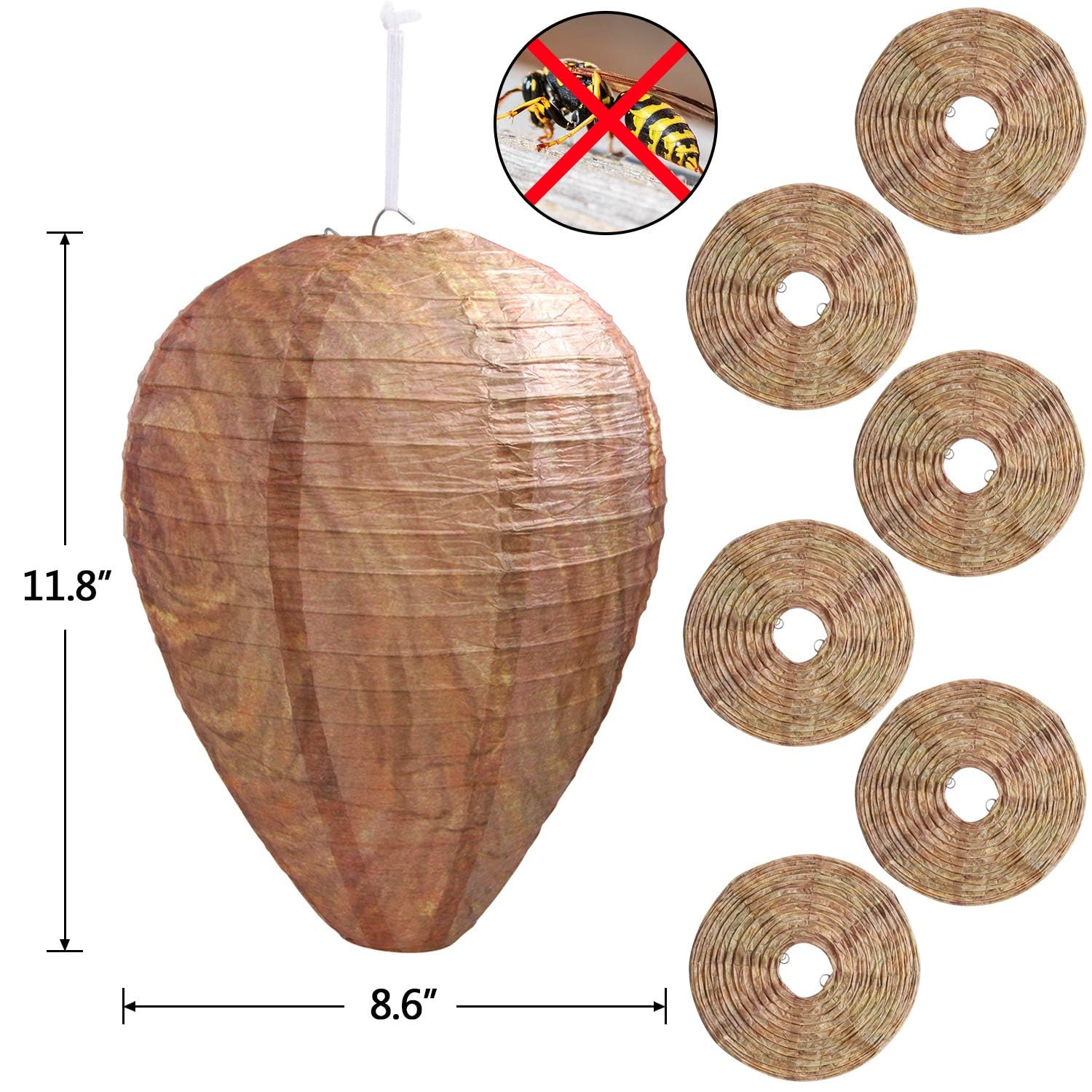 DECYOOL paper wasp nest 8x11 helps keep decks free of wasp activity