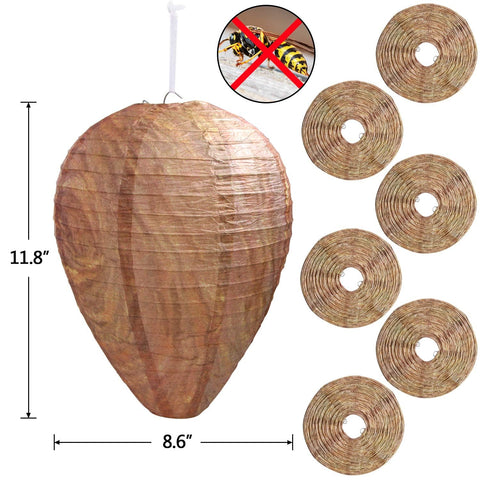 DECYOOL paper wasp nest 8x11 helps keep decks free of wasp activity