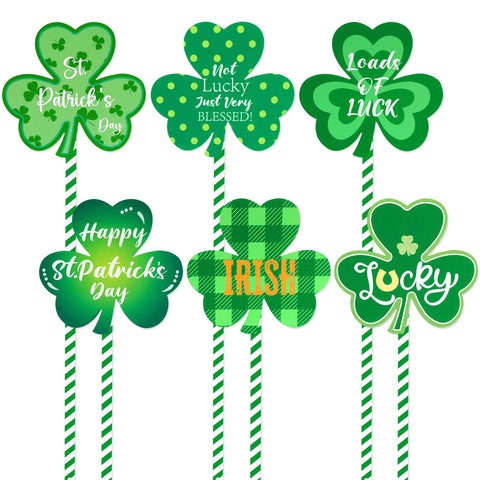 DECYOOL St Patrick's Day yard sign with green shamrocks for festive outdoor decor.