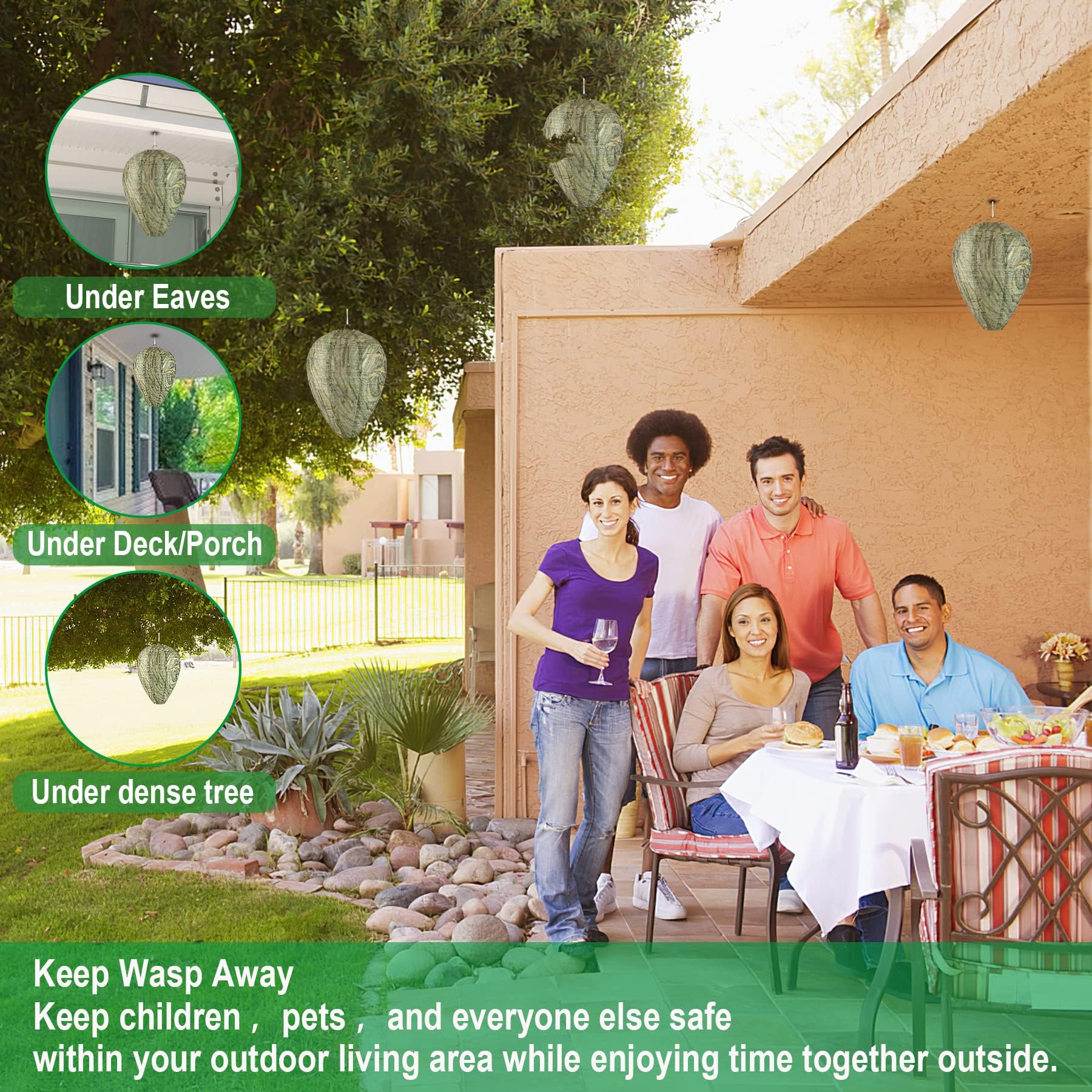 DECYOOL decorative outdoor wasp nest decoy adds realism while reducing nesting risk.