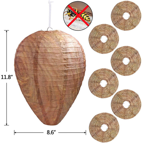 DECYOOL Wasp Nest Decoy 11-inch height mimics a rival hive to deter pests.