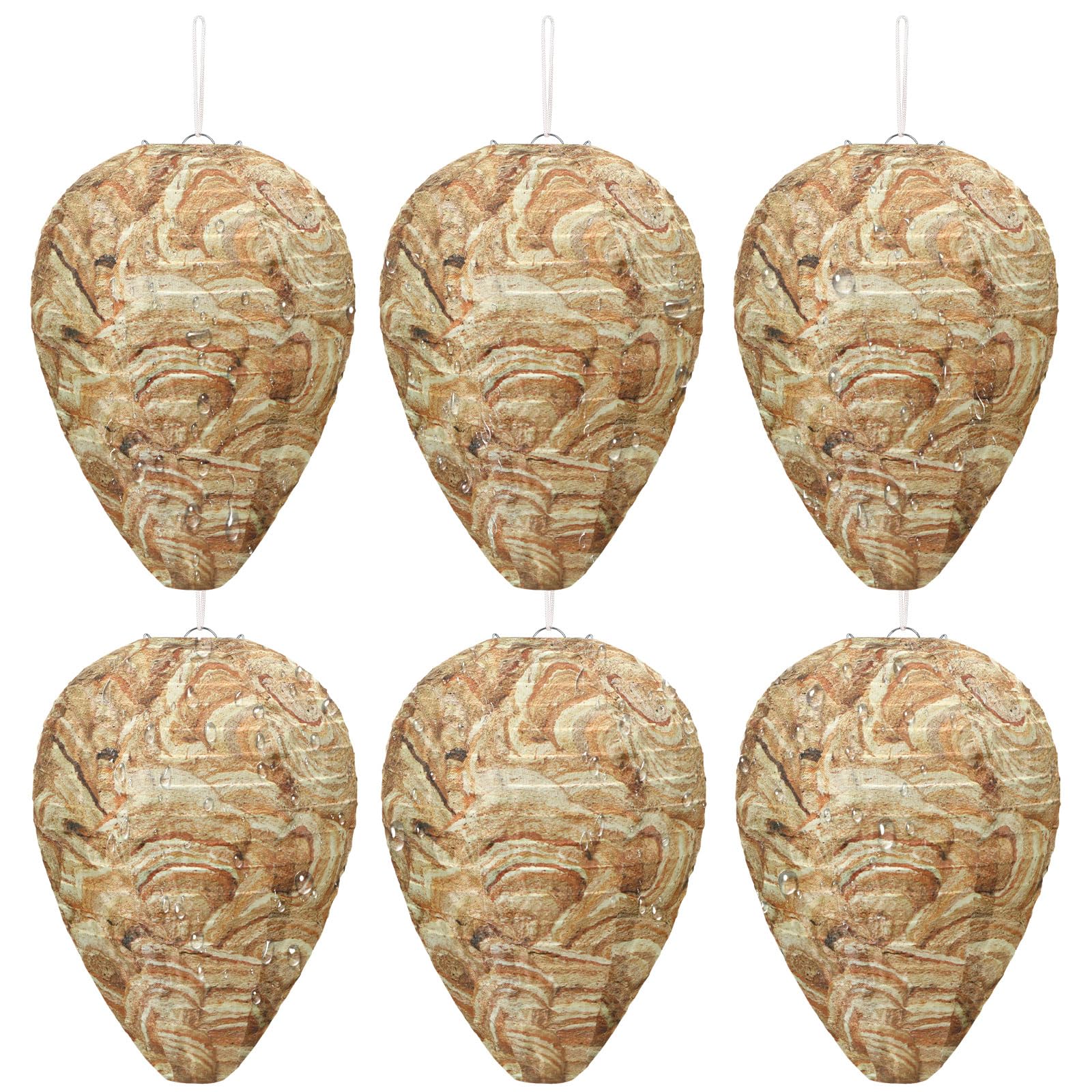 DECYOOL Wasp Nest Decoy hanging outdoors deters wasps