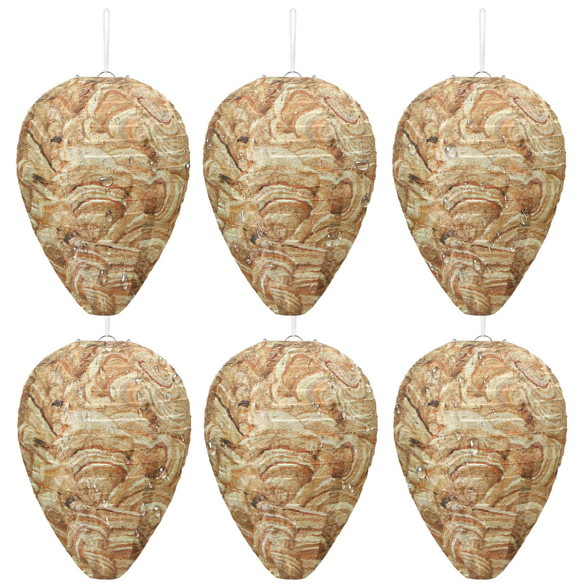 DECYOOL Wasp Nest Decoy hanging outdoors deters wasps