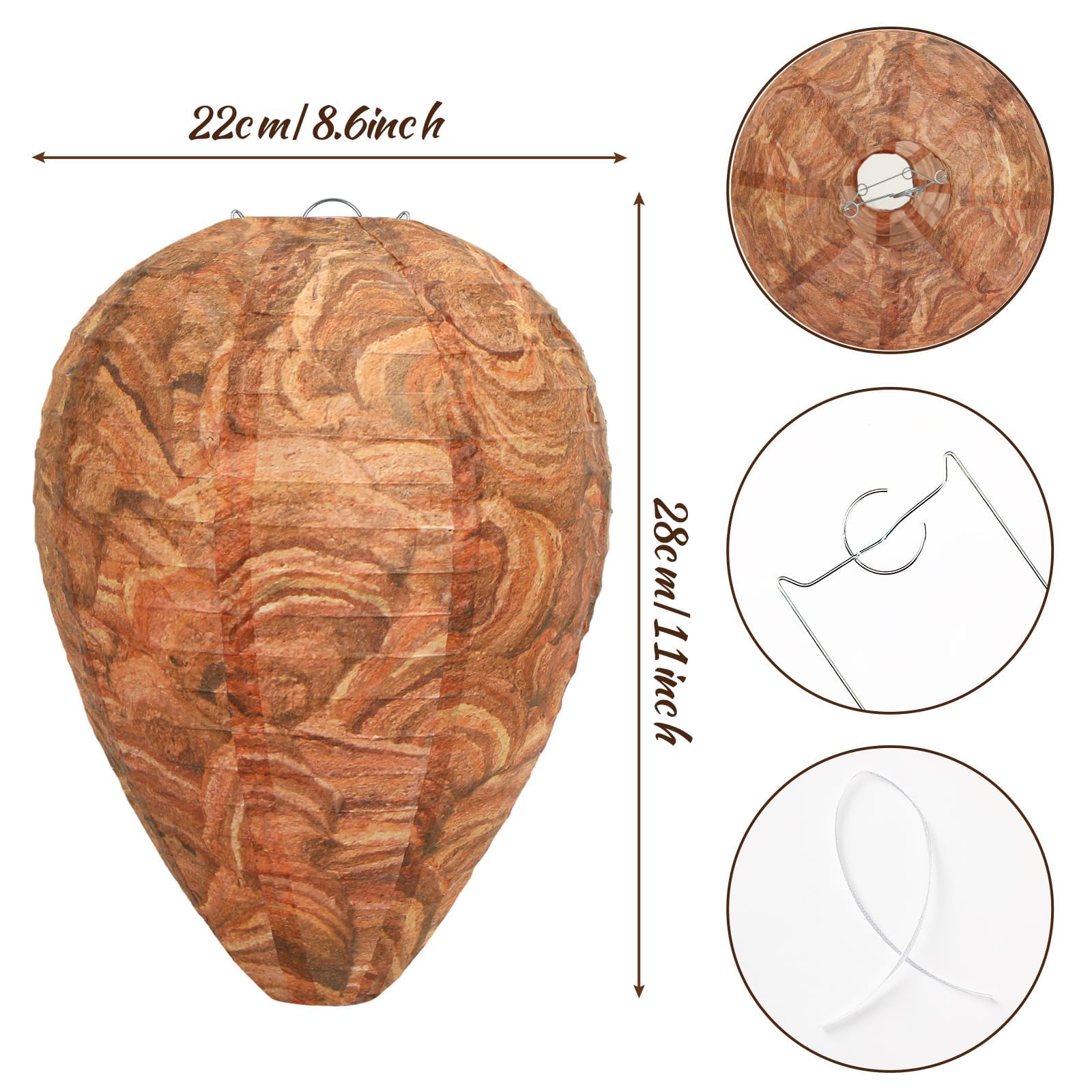 Close-up of DECYOOL reddish-brown nest decoy for outdoor protection.