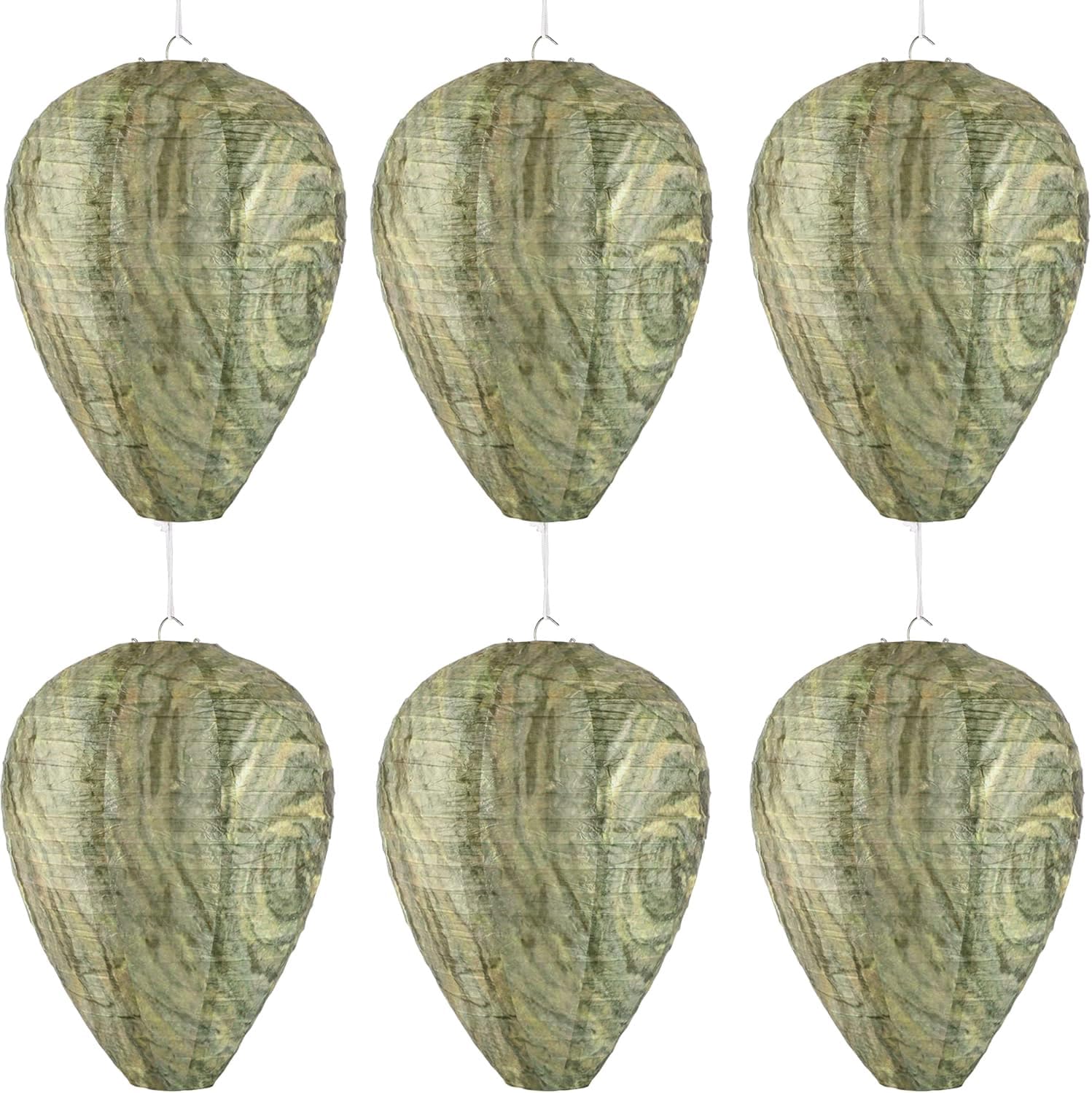 DECYOOL wasp nest decoy hanging 8-5 inch diameter deters real wasps nearby.