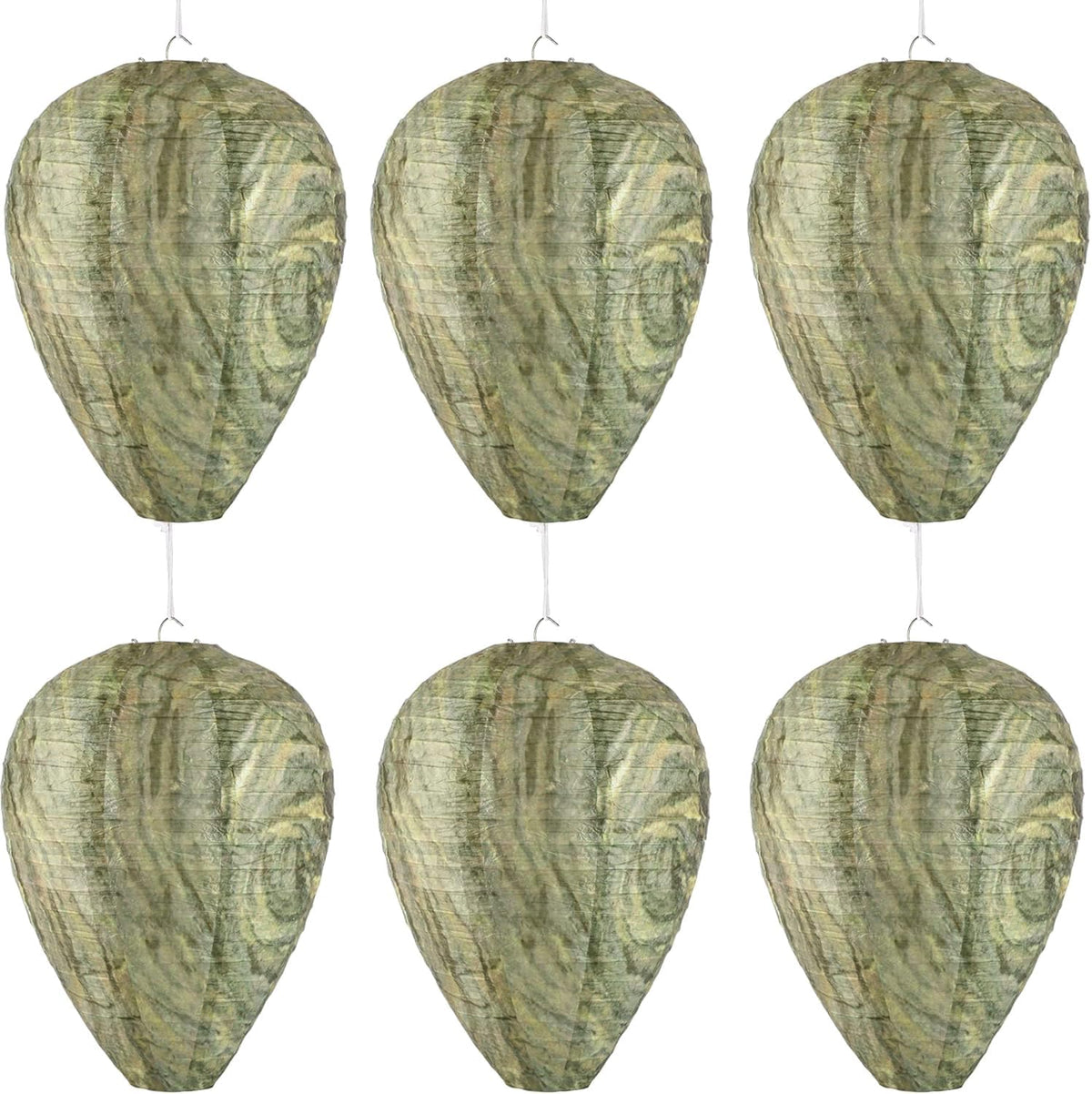 DECYOOL wasp nest decoy hanging 8-5 inch diameter deters real wasps nearby.