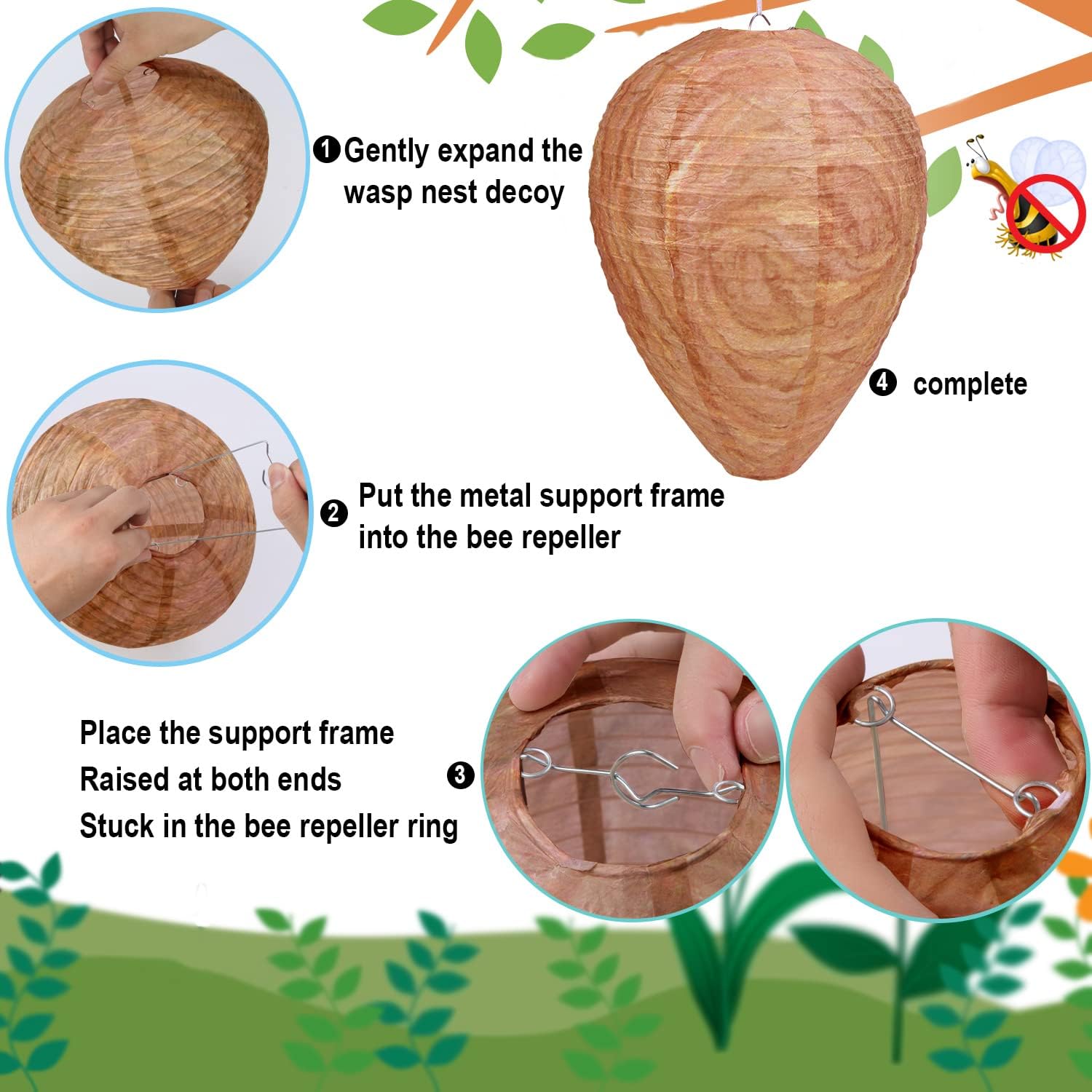 DECYOOL Paper Nest Decoy with textured surface for realistic outdoor deception.