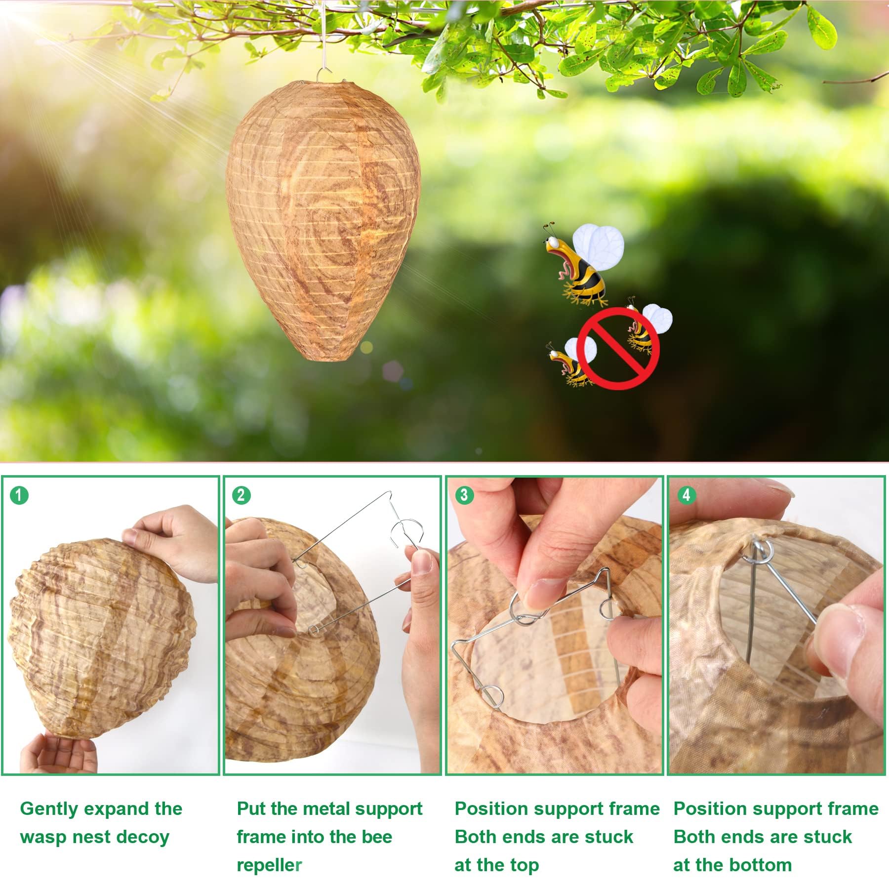DECYOOL hanging-friendly setup allows quick placement on fences, patios, or trees.
