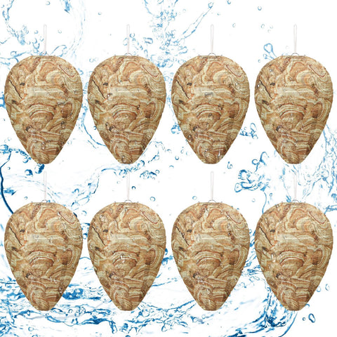 DECYOOL brown wasp nest decoy, 8-pack, outdoor ready for deterrence.