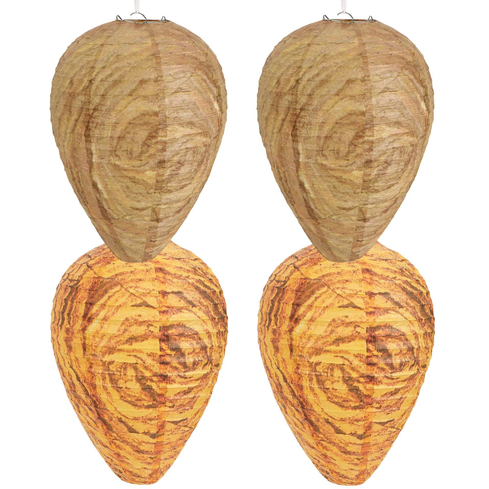 DECYOOL wasp nest decoy in dark brown hanging to deter nearby wasps