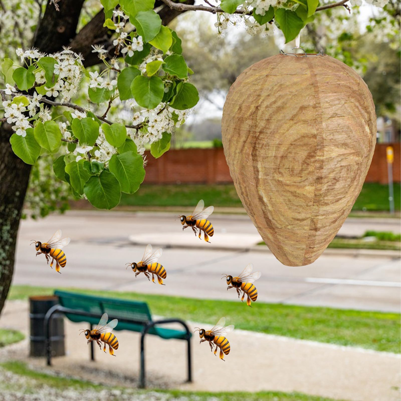 DECYOOL hanging nest installs easily on eaves, decks, or canopy areas