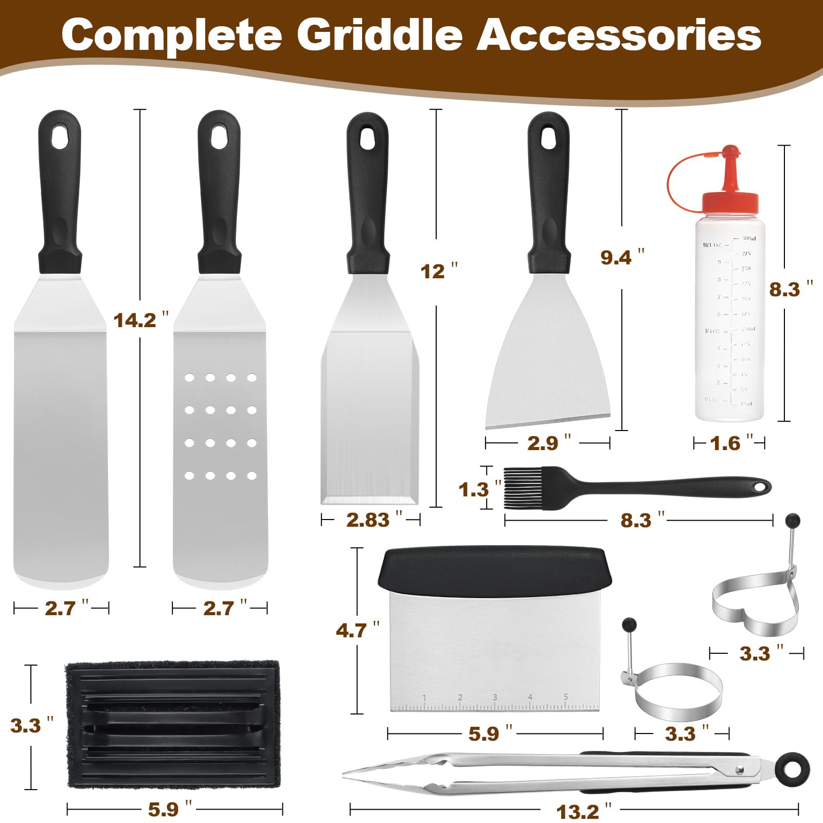 Deedro long-slotted spatula in action for flipping burgers.