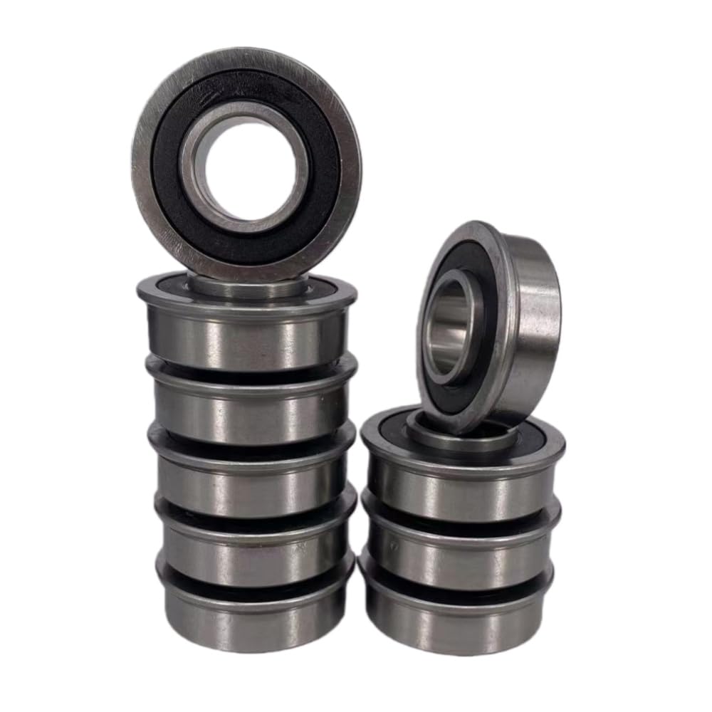 DEEG 5/8 flanged bearing closeup showing durable steel construction for mower wheels.