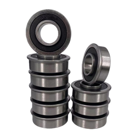 DEEG 5/8 flanged bearing closeup showing durable steel construction for mower wheels.
