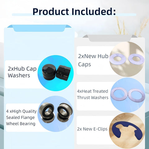 DEEG dust caps protecting bearings from moisture and dirt