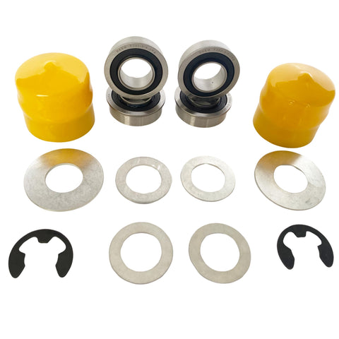 DEEG John Deere front wheel bearing kit with four bearings for smoother mowing